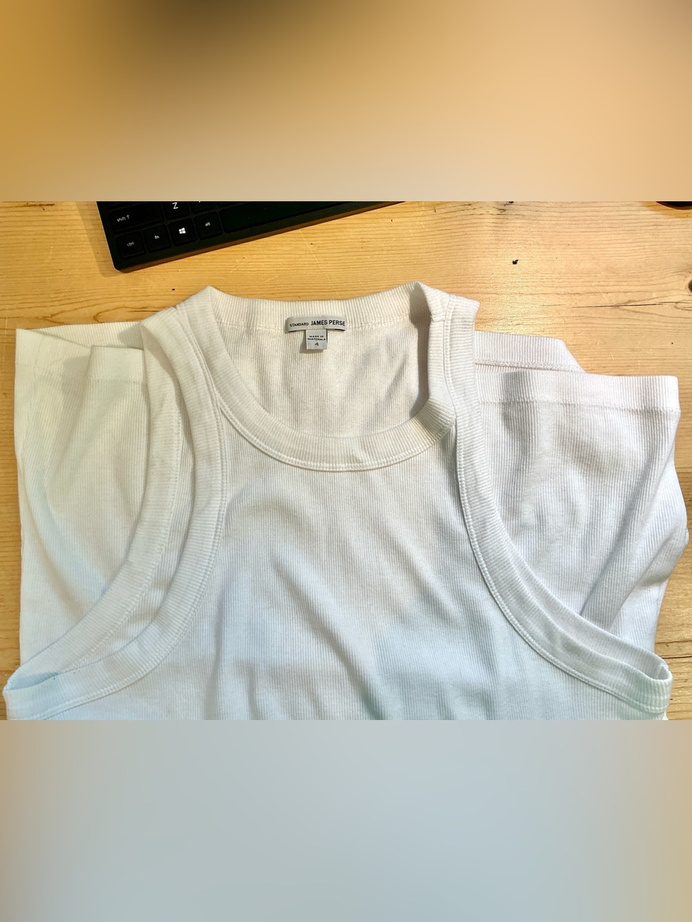 James Perse White Ribbed Tank Top NWOT Women Size 4 XL